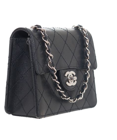 chanel quilted fabric bag vintage black|Chanel black quilted flap bag.